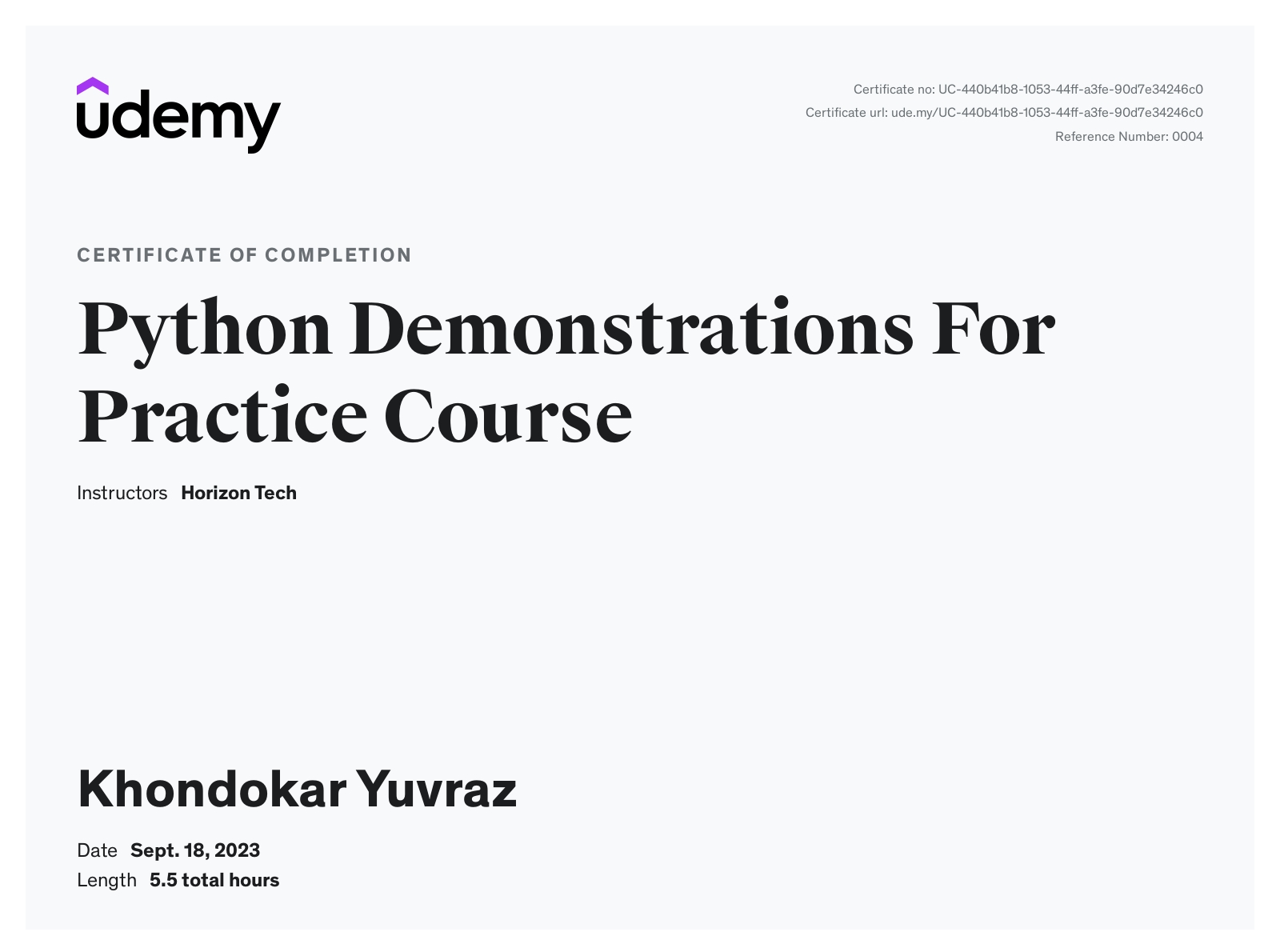 Python Demonstrations Practice Course