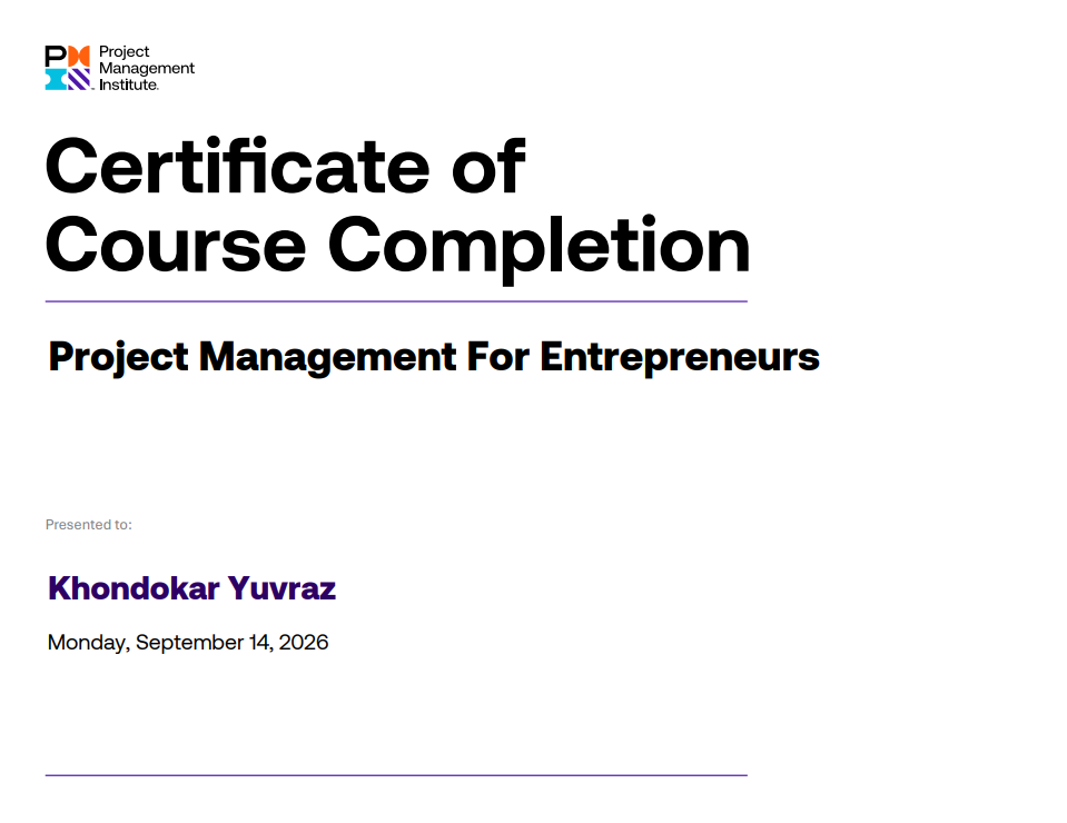 Project Management For Entrepreneurs